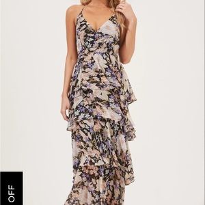 Astr the Label Rosanna Floral Tiered Ruffle Maxi Dress Size XL